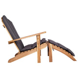 Garden Adirondack Chair with Footrest Natural Solid Teak Wood 42041354