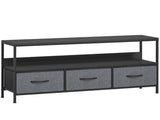 TV Stand Cabinet with 3 Foldable Drawers - Black T3398P343258