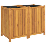 Garden Planter with Liner 100x50x75 cm Solid Wood Acacia 366445