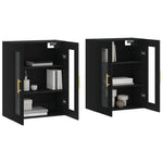 Wall Mounted Cabinets 2 pcs Black Engineered Wood 3197930