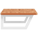 Basin Shelf Wall Mounted Steel and Solid Wood Beech 3302442