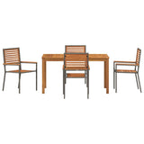 Garden Dining Set 5 pcs Grey Solid Acacia Wood 3365536