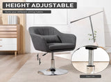 Swivel Linen Fabric Accent Chair for Living Room Contemporary Vanity Armchair with Adjustable Height T3398P328132