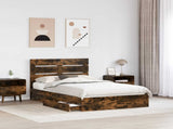 Storage Bed with Drawer Smoked Oak 120 x 190 cm Engineered Wood 3411916