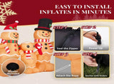 1.9M Lighted Christmas Inflatable Decoration, Inflatable Gingerbread Man Family, Funny Blow Up Yard 95662281