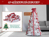 6 FT Fully Decorated Pre-lit Christmas Tree, Pop Up Artificial Xmas Tree with 100 Warm Lights and 42562469