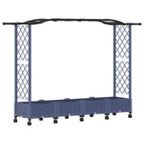 Raised Bed with Trellis and Roof Grey 207 x 40 x 129 cm PP 3423150