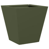 ZNTS Garden Planters Olive Green 2 pcs 30x30x30 cm Steel 851045