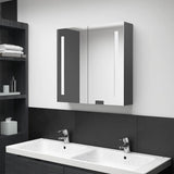 Bathroom Cabinet Grey MDF board with melamine finish, glass Medium 326520