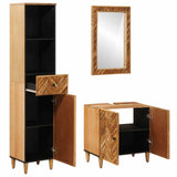 Bathroom Cabinet Set with Drawer 3 pcs Solid Mango Wood 3310178