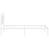 Metal Bed Frame without Mattress with Headboard White 100x200cm 373735