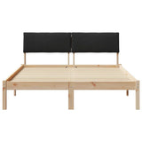 Bed frame Brown and black 160 x 200 cm Solid pine wood 878526