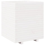 ZNTS Garden Planter White 60x60x72.5 cm Solid Wood Pine 3282580