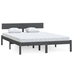 Bed Frame without Mattress Grey Solid Wood 200x200 cm 810169