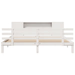 ZNTS Bookcase Bed without Mattress White 200x200cm Solid Wood Pine 3322719