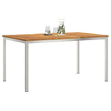Dining Table 150x90x75 cm Solid Acacia Wood and Stainless Steel 42006187