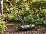 Lawn Roller Pull with Aerator Clamps Green 128 x 38 cm Steel 42032345