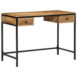 Writing Desk Brown 105 x 50 x 75 cm Solid Mango Wood and Metal 4019633
