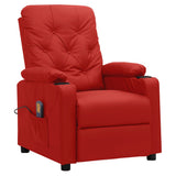 Massage Chair Wine Red Faux Leather 339135