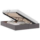 Storage Bed with Mattress Grey 140 x 200 cm Faux leather 3369951