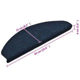 Stair Mats Self-adhesive 15 pcs 65x21x4 cm Navy Half Round Large 322357