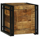 Storage Box Brown and Black 40 x 40 x 40 cm Solid Mango Wood 4016748