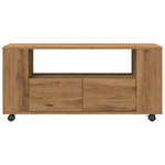 ZNTS TV Cabinet with Wheels Artisan Oak 102x34.5x43 cm Engineered Wood 855991