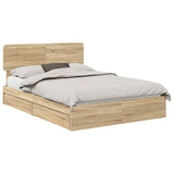 Storage Bed with Drawer Sonoma Oak 140 x 200 cm Engineered Wood 3412271