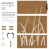 Garden Gate 85x150 cm Corten Steel Grass Design 153223