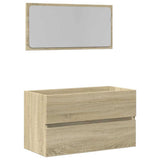 Bathroom Cabinet with Mirror Sonoma Oak 80x38.5x45 cm 849646