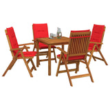 5-Piece Garden Dining Set Natural Solid Acacia Wood 3434600