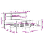 ZNTS Bookcase Bed without Mattress White 180x200 cm Super King Solid Wood Pine 3321711