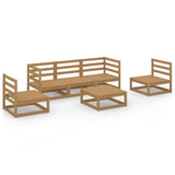 ZNTS 6 Piece Garden Lounge Set Honey Brown Solid Wood Pine 3075397