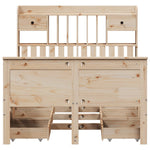 Bookcase Bed without Mattress 135x190 cm Double Solid Wood Pine 3308936