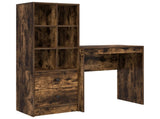 Desk with Drawer with Shelf with Storage 2 pcs Smoked Oak 3337309