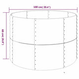 Garden Raised Bed Galvanised Steel 100x100x68 cm Silver 319057