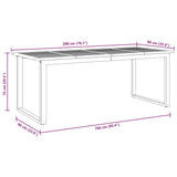 Garden Dining Table Grey 200 x 90 x 75 cm 4010597