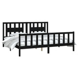Bed Frame without Mattress Black Solid Wood Pine 200x200 cm 3188190