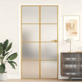 Interior Door Slim Golden 102.5x201.5 cm Tempered Glass and Aluminium 155147