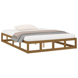 Bed Frame without Mattress Honey Brown 200x200 cm Solid Wood 820819