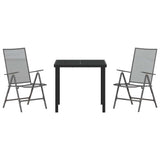 Garden Dining Set 3 pcs Anthracite Powder-Coated Steel 3379289