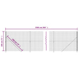 Wire Mesh Fence with Flange Anthracite 1.8x25 m 154333
