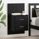 Wall-mounted Bedside Cabinet with Drawer 2 pcs Black Oak 880488