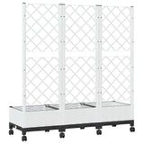 Garden Planter with Trellis&Wheels White 120 x 40 x 131.5 cm PP 3423055