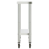 Kitchen Work Table with Wheels 82.5x30x85 cm Stainless Steel 376460