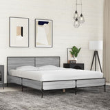 Bed Frame without Mattress Grey Sonoma 150x200 cm King Size 3280005