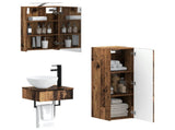 Bathroom Cabinet Set 4 pcs Old Wood 40 x 10.5 x 60.5 cm 3407365