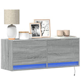 TV Wall Cabinet with LED Lights Grey Sonoma 100x31x35 cm 852367
