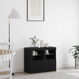 LED Sideboard 2 pcs Black Oak 41 x 37 x 67 cm Engineered Wood 863023