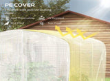 Polytunnel Greenhouse Walk-in Grow House with UV-resistant PE Cover, Door and Galvanised Steel T3398P325196